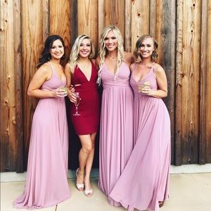 Mauve David’s bridal maxi dress